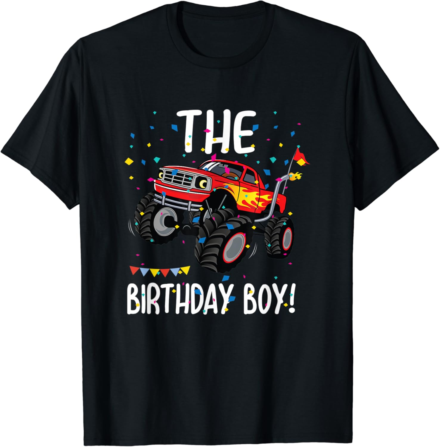 Monster Truck Party The Birthday Boy TShirt Amazon.co.uk Fashion
